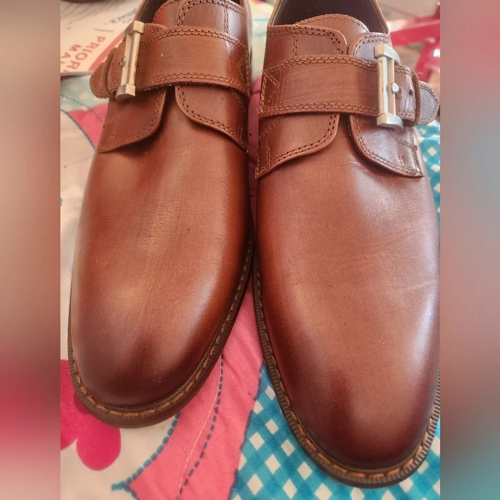 JOSEPH ABBOUD LEATHER SHOES Monk Strap BUCKLE Size 8.5 New